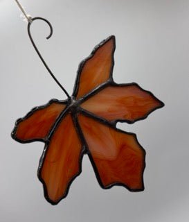 134 - 35 Maple Leaf Suncatcher - Tevlan Glass - Painted Door on Main