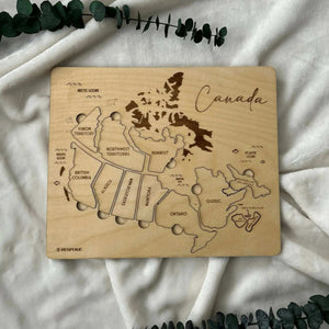 136 - 02 Canada Map Wood Puzzles - Bespoke YEG - Painted Door on Main