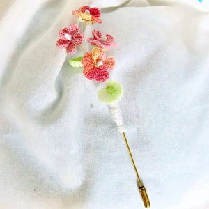 139 - 02 Micro Crochet Lapel Pins - HG Craft - Painted Door on Main