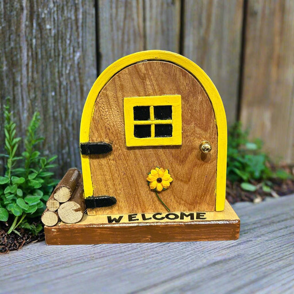 142 - 03 Wood Fairy Doors - Larry Collicutt - Painted Door on Main