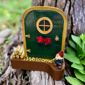 Wood Fairy Doors - Larry Collicutt - Painted Door on Main