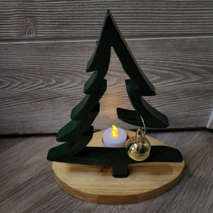 142 - 07 Christmas Tree Silhouette + Battery Tealight - Larry Collicutt - Painted Door on Main