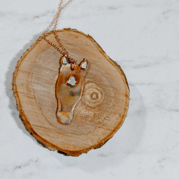 143 - 02 Horse Head Necklaces - Peaks to Prairies Handmade - Painted Door on Main