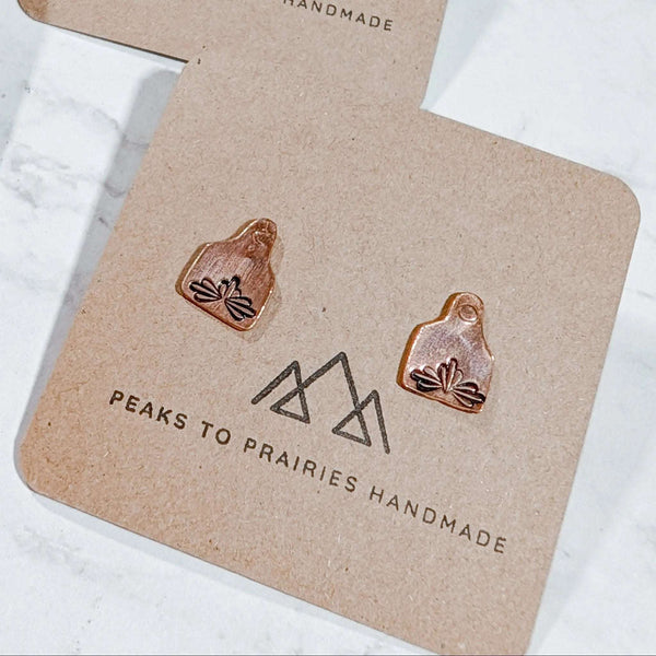 143 - 10 Ear Tag Earrings - Peaks to Prairies Handmade - Painted Door on Main