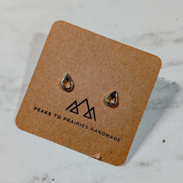 143 - 13 Teardrop Stud Earrings - Peaks to Prairies Handmade - Painted Door on Main