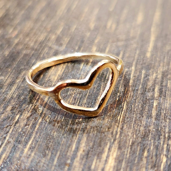 143 - 54 Gold - Filled Open Heart Rings - Peaks to Prairies Handmade - Painted Door on Main
