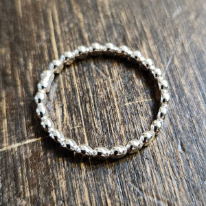 143 - 56 Silver Beaded Stack Ring - Peaks to Prairies Handmade - Painted Door on Main