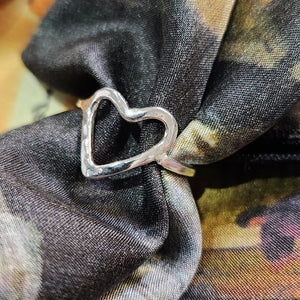 143 - 58 Sterling Silver Open Heart Ring - Peaks to Prairies Handmade - Painted Door on Main