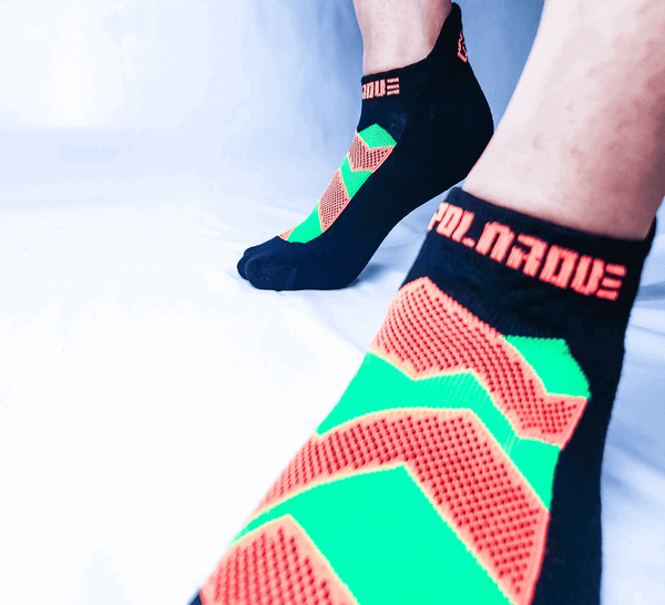 144 - 02 Groovy Rockies Bright Orange Socks - Polarove - Painted Door on Main