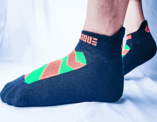 144 - 02 Groovy Rockies Bright Orange Socks - Polarove - Painted Door on Main