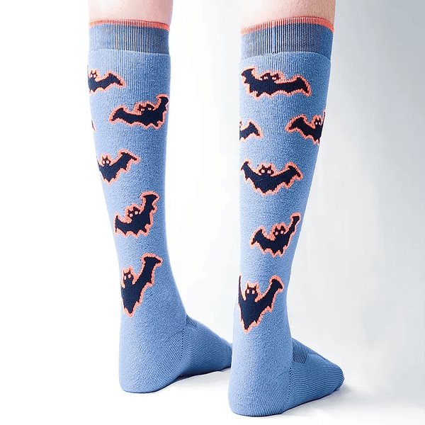 144 - 11 Spooky Bat Socks - Polarove - Painted Door on Main