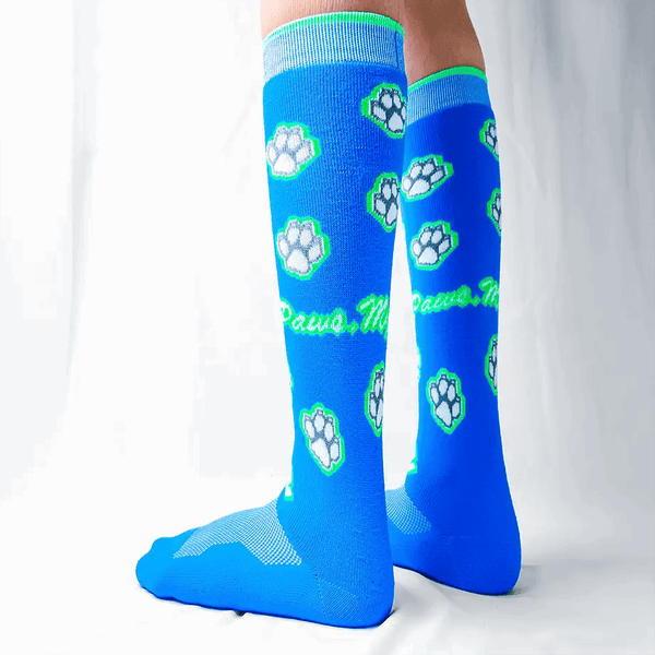 144 - 14 My Kids Got Paws Blue Socks - Polarove - Painted Door on Main