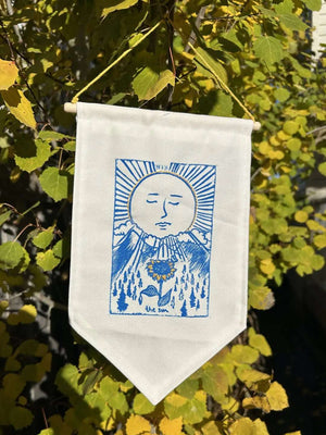 146 - 01 Embroidered Lino Cut Print Wall Hangings - HannadMade - Painted Door on Main