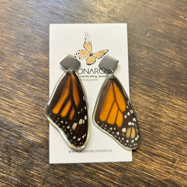 147 - 01 Butterfly Wing Earrings - Monarca Jewelry & Decor - Painted Door on Main