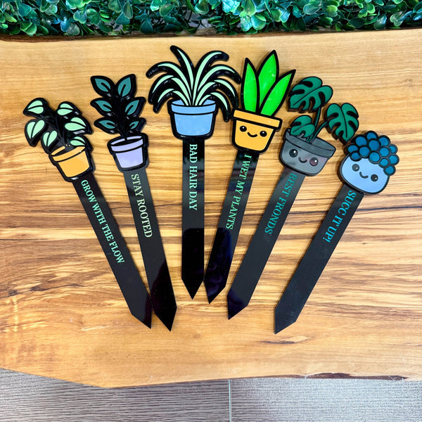 151 - 03 Acrylic Plant Stakes - Noodle Art - Painted Door on Main