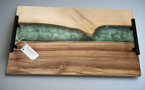 152 - 03 Wood & Epoxy Serving Trays - Crooked Tree Wood Art - Painted Door on Main