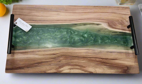 152 - 03 Wood & Epoxy Serving Trays - Crooked Tree Wood Art - Painted Door on Main