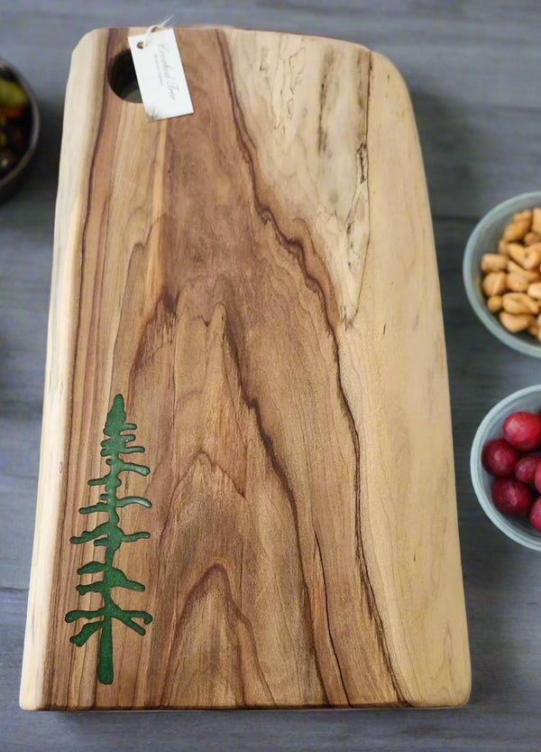 152 - 04 Wood & Epoxy Charcuterie Boards - Crooked Tree Wood Art - Painted Door on Main