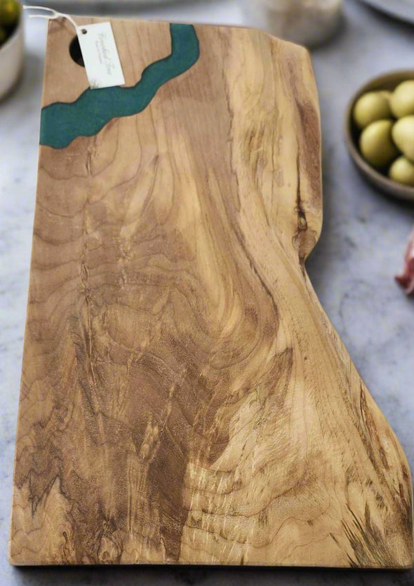 152 - 04 Wood & Epoxy Charcuterie Boards - Crooked Tree Wood Art - Painted Door on Main