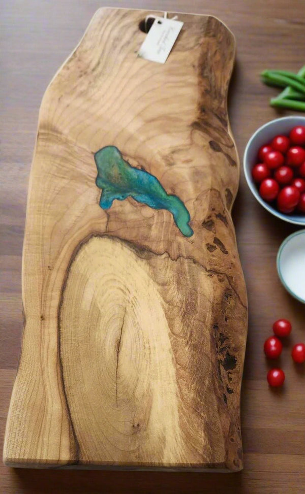 152 - 04 Wood & Epoxy Charcuterie Boards - Crooked Tree Wood Art - Painted Door on Main