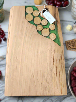 152 - 04 Wood & Epoxy Charcuterie Boards - Crooked Tree Wood Art - Painted Door on Main