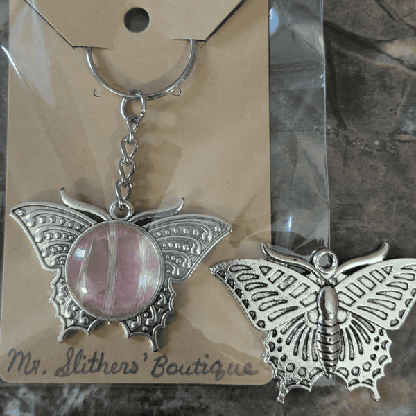153 - 02 Butterfly Snakeskin Keychains - Mr Slithers' Boutique - Painted Door on Main