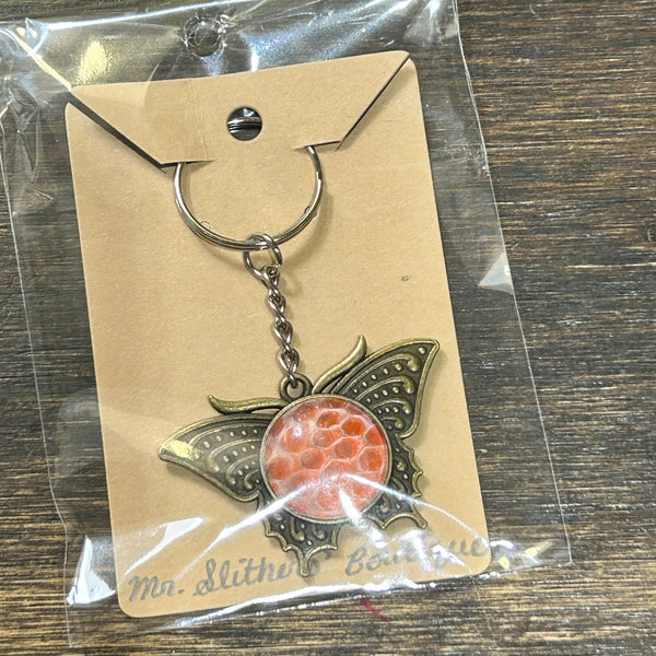 153 - 02 Butterfly Snakeskin Keychains - Mr Slithers' Boutique - Painted Door on Main