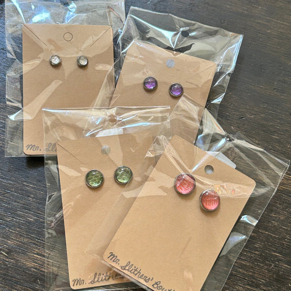 153 - 08 Snakeskin Stud Earrings - Mr Slithers' Boutique - Painted Door on Main