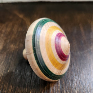 154 - 01 mini Wooden Tops/Spinners/Fidgets - Bob Shave Woodcrafts - Painted Door on Main