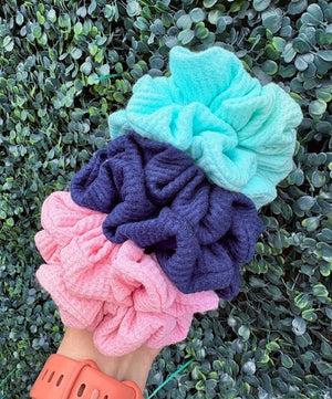 155 - 01 Organic Waffle Scrunchies - Alayna B & Co. - Painted Door on Main