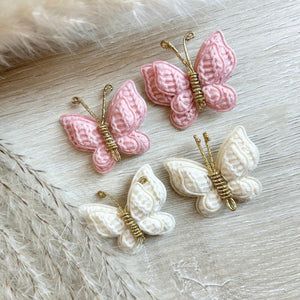 155 - 05 Butterfly Knit Hair Clips - Alayna B & Co. - Painted Door on Main