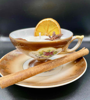 156 - 01 Tea Cup Candles - Gog + Magog - Painted Door on Main