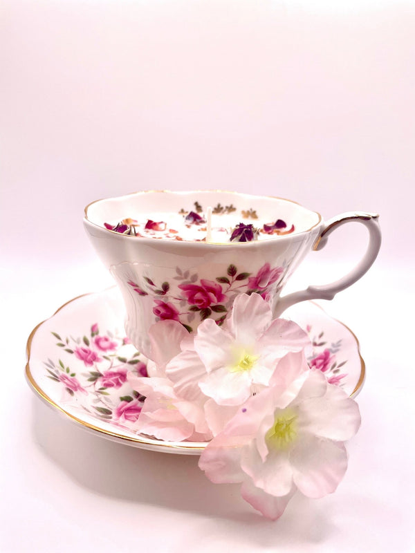 156 - 01 Tea Cup Candles - Gog + Magog - Painted Door on Main