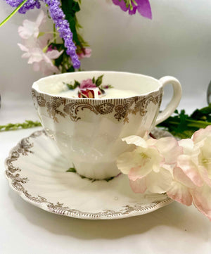 156 - 01 Tea Cup Candles - Gog + Magog - Painted Door on Main