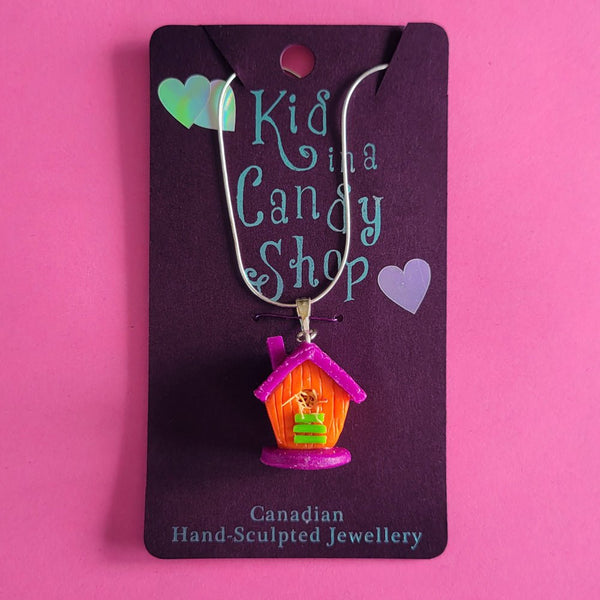 159 - 05 Birdhouse Necklace - Kid in a Candy Shop - Painted Door on Main