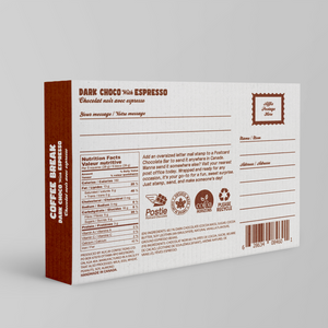 COMING SOON Coffee Break Vegan Dark Postcard Chocolate Bar