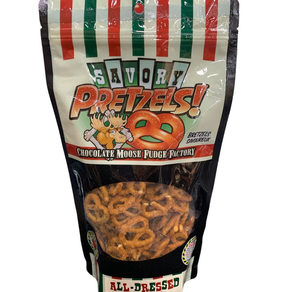 808 - 12 Gourmet Pretzels - Chocolate Moose Fudge Factory - Painted Door on Main