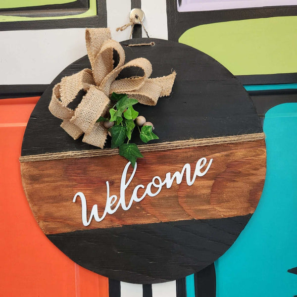 811 - 06 Wooden Welcome Signs - Ilda Labrecque - Painted Door on Main