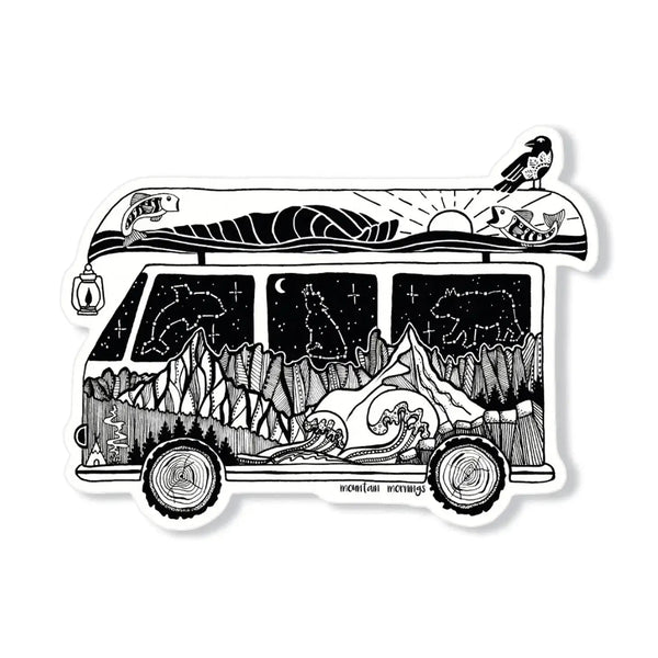 839 - 01 Vinyl Stickers - Mountain Mornings - Painted Door on Main