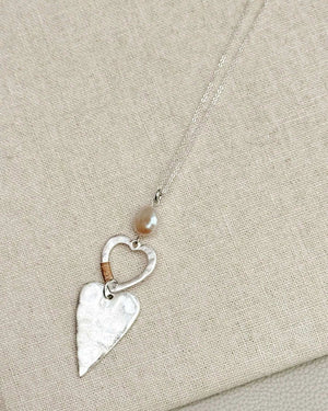 842 - 01 Freshwater Coin Pearl Silver Necklace - Gracie Rose Designs - Painted Door on Main