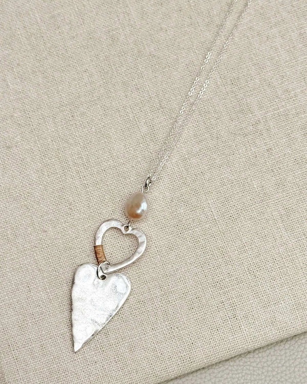 842 - 01 Freshwater Coin Pearl Silver Necklace - Gracie Rose Designs - Painted Door on Main