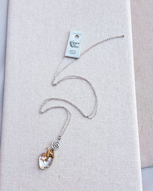 842 - 02 Antique Nested Hummingbird Pearl Necklace - Gracie Rose Designs - Painted Door on Main