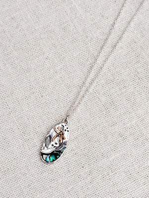 842 - 06 Dragonfly Abalone Charm Medallion Necklace - Gracie Rose Designs - Painted Door on Main