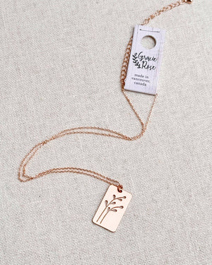 842 - 07 Rose Gold Flower Cutout Necklace - Gracie Rose Designs - Painted Door on Main