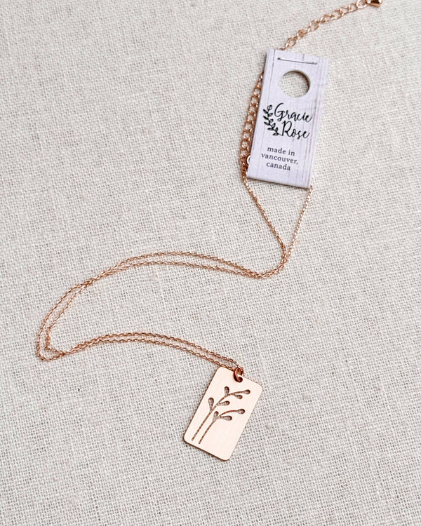 842 - 07 Rose Gold Flower Cutout Necklace - Gracie Rose Designs - Painted Door on Main