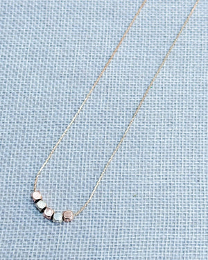 842 - 10 Rose Gold & Rhodium Beaded Necklace - Gracie Rose Designs - Painted Door on Main