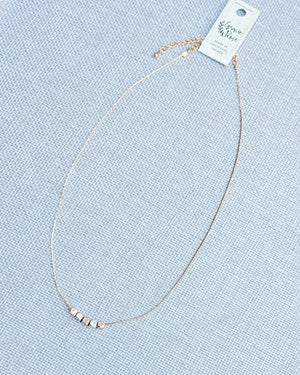 842 - 10 Rose Gold & Rhodium Beaded Necklace - Gracie Rose Designs - Painted Door on Main