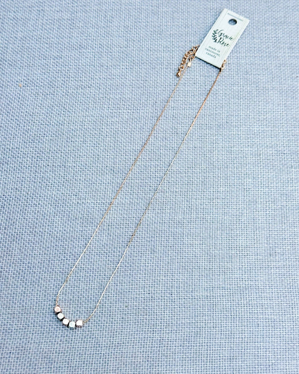 842 - 10 Rose Gold & Rhodium Beaded Necklace - Gracie Rose Designs - Painted Door on Main