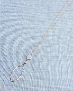 842 - 19 Rose Gold & Opal Glass Geometric Necklace - Gracie Rose Designs - Painted Door on Main