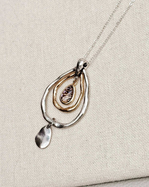 842 - 20 Two Tone Abalone Shell Teardrop Necklace - Gracie Rose Designs - Painted Door on Main